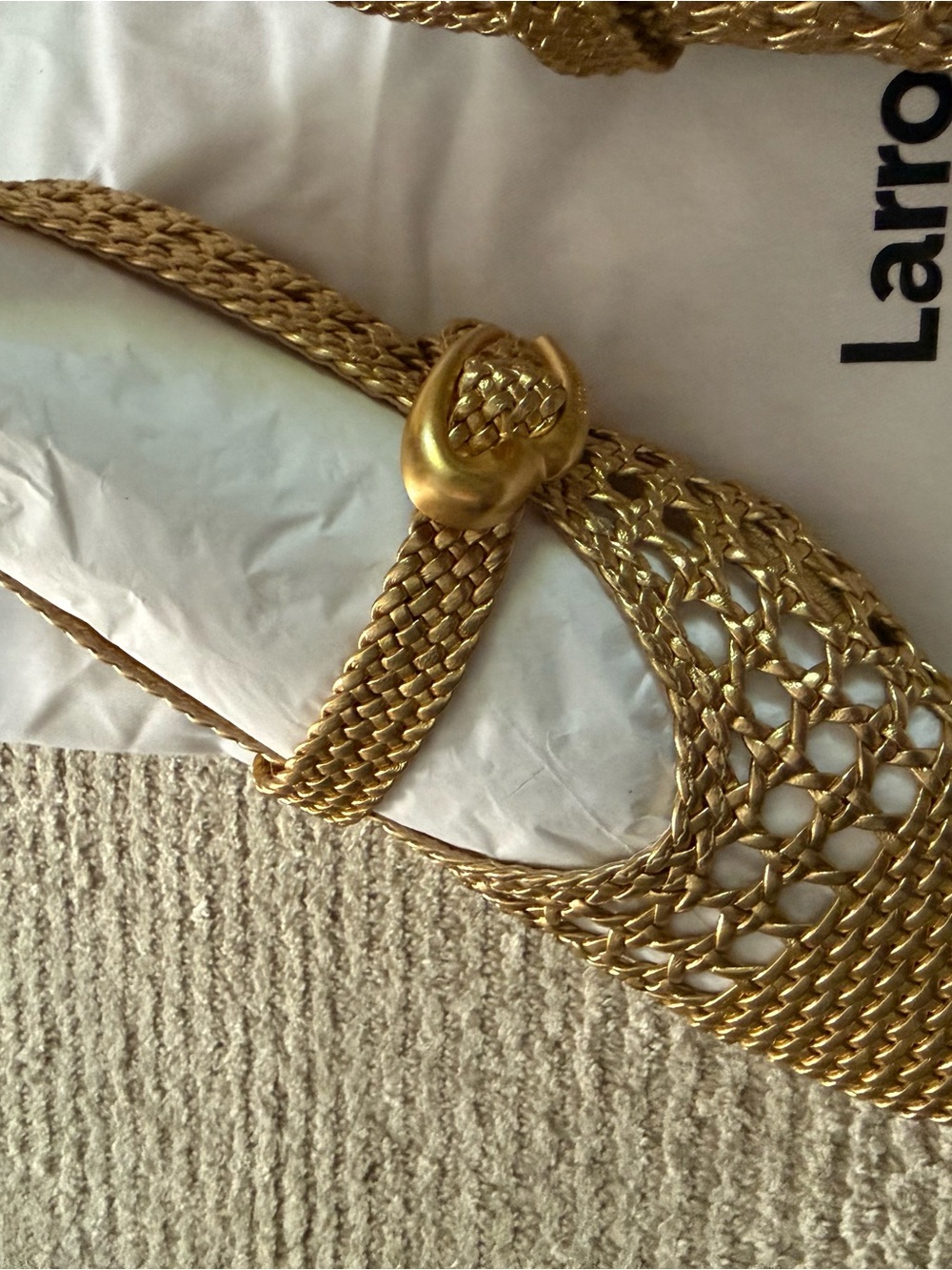 NWT Larroude Verona macrame ballet flat - 9 - Picture 3 of 9
